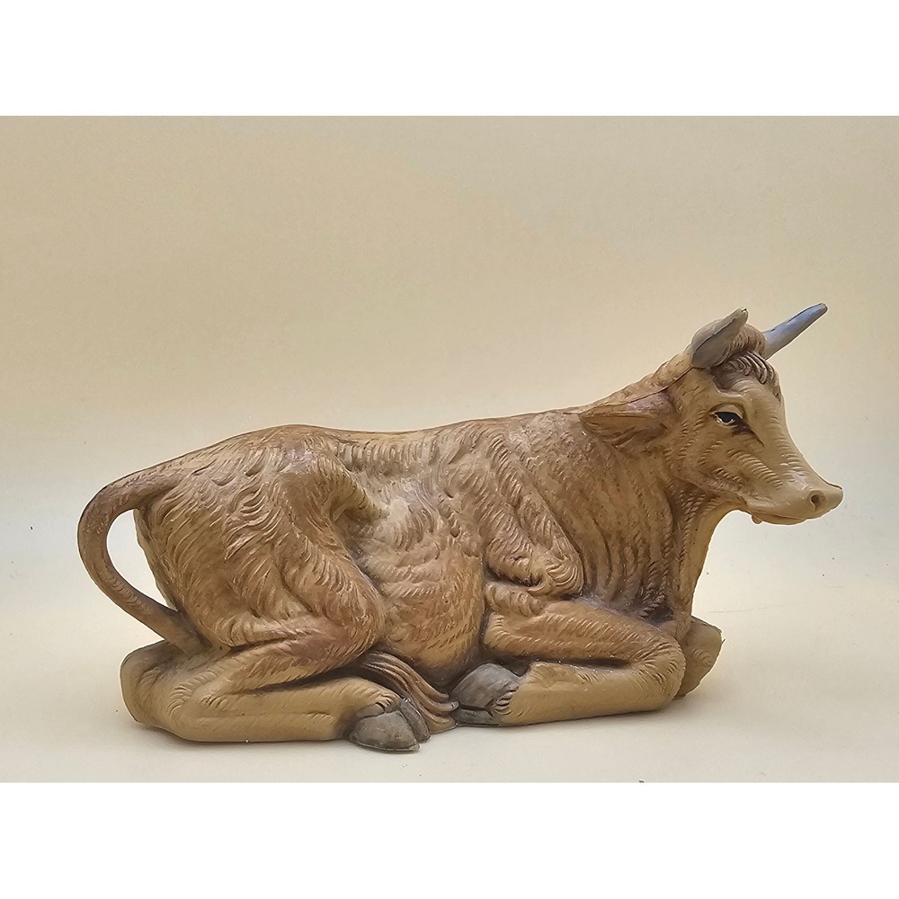 Vintage Nativity Cow Figurine Statue Religious Decor Made in Italy